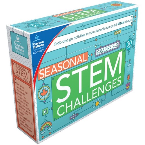 Carson Dellosa Education STEM Challenges Learning Cards, Seasonal Themes, Grades 2-5 - 30 Card(s) - Learning, Fun - Educational - 1 Each