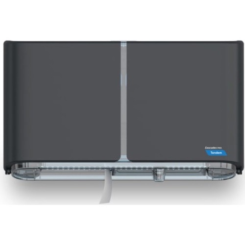 Cascades PRO Tandem Double JRT Bathroom Tissue Dispensers, PRO, Gray - Touchless, Roll Dispenser - 2 x Roll - 12" Height x 20.5" Width x 5.5" Depth - Plastic, Acrylonitrile Butadiene Styrene (ABS) - Gray - Jam-free, Hygienic - 1 Carton