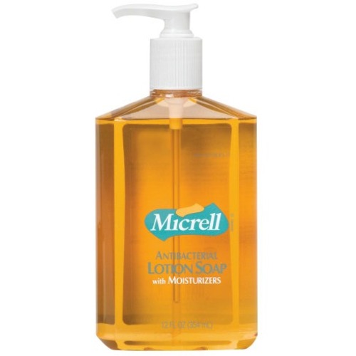 Micrell Antibacterial Liquid Lotion Hand Soap, Fresh Scent, 12 Oz, Case Of 12 Bottles - Floral ScentFor - 12 fl oz (354.9 mL) - Pump Bottle Dispenser - Kill Germs - Hand - Antibacterial - Orange - Non-irritating - 12 / Case