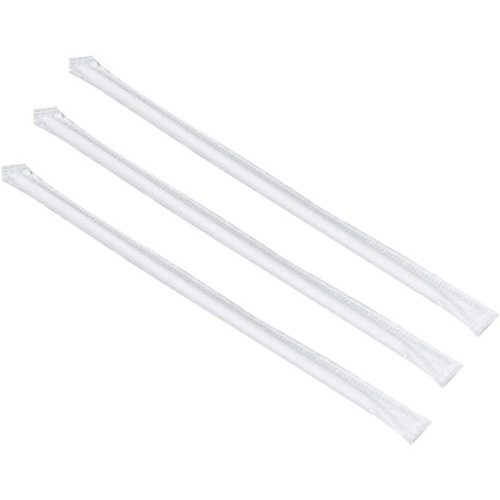 Goldmax Individually Wrapped Paper Straws, 8" , White, Case Of 600 Straws - 8" Length - Paper - 600 / Case - White