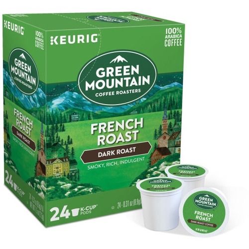 Green Mountain Coffee K-Cup French Roast Coffee - Compatible with Keurig Brewer - Dark - 24 / Box