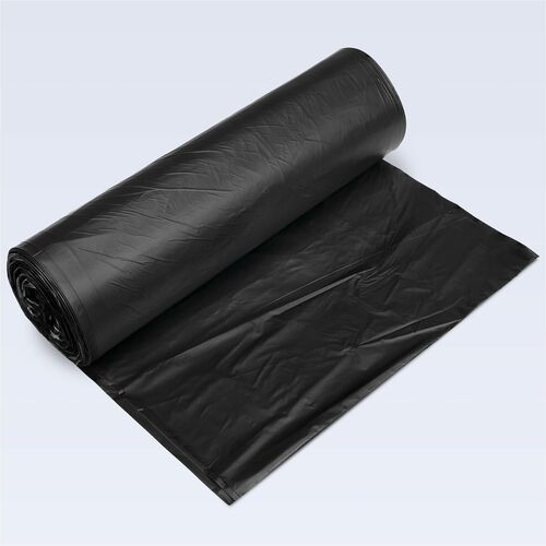 Inteplast HDPE Can Liners, 22 Microns, 38" x 60" , Black, Pack Of 150 Liners - 60 gal Capacity - 60" Width x 0.87 mil (22 Micron) Thickness - High Density - Black - High-density Polyethylene (HDPE) - Kitchen, Breakroom - 150 / Pack