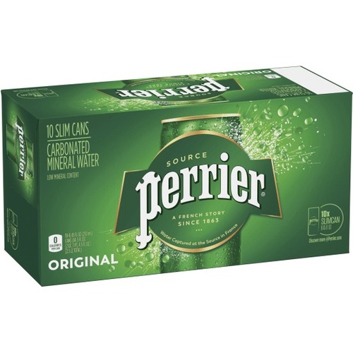 Perrier Sparkling Mineral Water, 8.45 Oz, Pack Of 10 - Ready-to-Drink - 8.45 fl oz (250 mL) - 10 / Pack