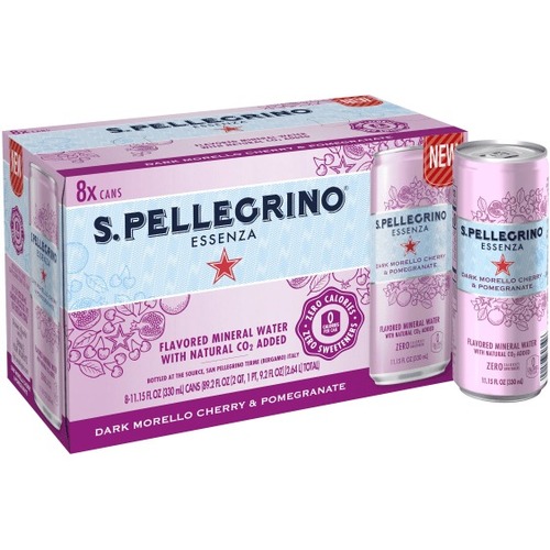 SanPellegrino Flavored Water - Ready-to-Drink - 11.15 fl oz (330 mL) - 8 / Pack / Can