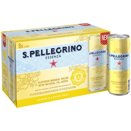 SanPellegrino Flavored Water - Ready-to-Drink - 11.15 fl oz (330 mL) - 8 / Pack / Can