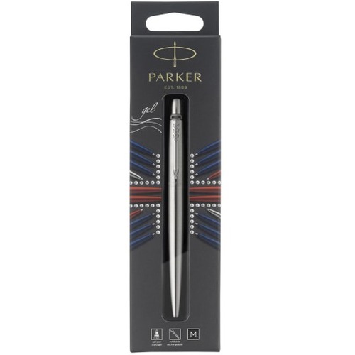 Parker Jotter Gel Pen, Medium Point, 0.7 mm, Stainless-Steel/Chrome Barrel, Black Ink - Medium Pen Point - 0.7 mm Pen Point Size - Refillable - Retractable - Black Gel-based Ink - Stainless Steel Stainless Steel, Chrome Barrel - 1 Pack