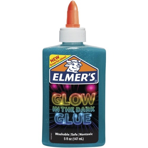 Elmers Glow-In-The-Dark Liquid Glue, Blue, 5 Oz - Cardboard, Paper, Art Project, Craft Project - 1 Bottle - Blue