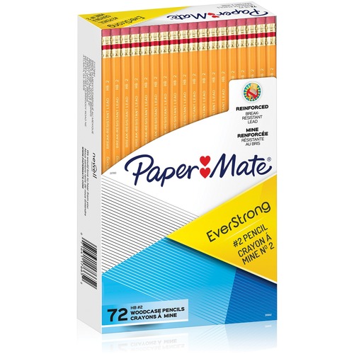 Paper Mate EverStrong Break-Resistant Pencils, #2 HB Lead - Yellow Barrel - 72 / Pack