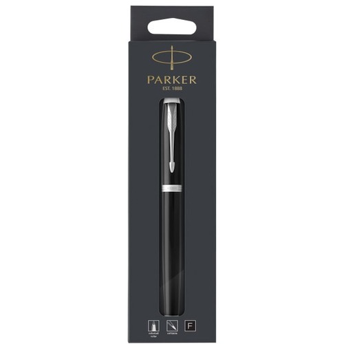 Parker IM Rollerball Pen, Fine Point, 0.5 mm, Black/Chrome Barrel, Black Ink - Fine Pen Point - 0.5 mm Pen Point Size - Refillable - Black - Black, Chrome Barrel - 1 Pack