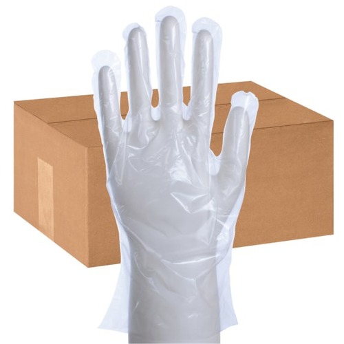 Daxwell Poly Gloves, Large, 100 Pairs Per Box, Case Of 10 Boxes - Large Size - Chemical Resistant - For Cleaning - 100 / Box
