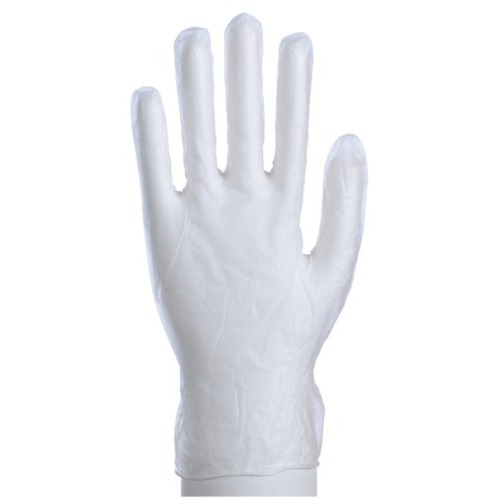 Daxwell Daxwell Vinyl Powder Gloves, Large, Clear, 10 Gloves Per Pack, Box Of 10 Packs - Large Size - Clear - Powdered - For General Purpose - 10 / Pack