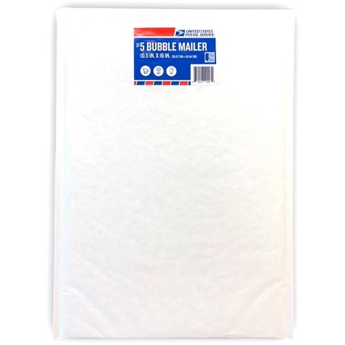 Pratt USPS Bubble Mailer, Size #5, White - Bubble - #5 - Adhesive - Paper - 1 Each - White