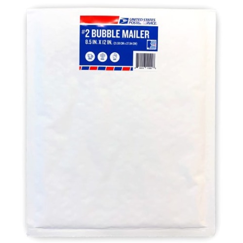 Pratt USPS Bubble Mailer, Size #2, White - Bubble/Shipping - #2 - 8 1/2" Width x 12" Length - Self-adhesive Seal - White - Paper