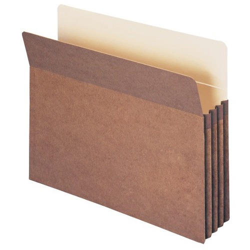 Smead Straight Tab Cut Letter Recycled Expanding File - 8 1/2" x 11" - 3 1/2" Expansion - 1 Pocket(s) - Top Tab Position - Redrope - 30% Recycled - 1 Each