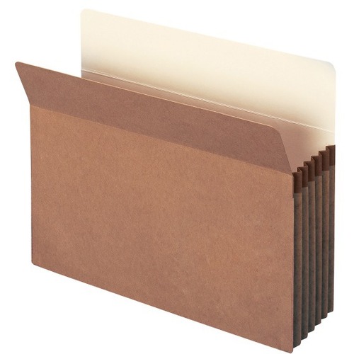 Smead Straight Tab Cut Letter Recycled Expanding File - 8 1/2" x 11" - 5 1/4" Expansion - 1 Pocket(s) - Top Tab Position - Redrope - 30% Recycled - 1 Each