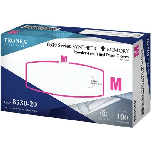 Tronex NEW AGE Examination Glove - Medium Size - For Right/Left Hand - Natural - Latex-free - For General Purpose - 100 / Pack
