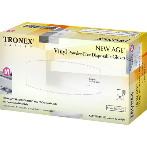 Tronex NEW AGE Work Gloves - Hand Protection - Medium Size - For Right/Left Hand - Natural - Stretchable, Comfortable, Latex-free, Water Proof, Sterile - For Food Service, Catering, Food Processing - 10 Pack