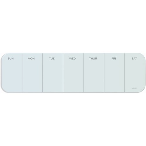 U Brands Magnetic Dry-Erase Board, Glass, 20" X 5.5" - 5.5" (0.5 ft) Width x 20" (1.7 ft) Height - Frosted White Tempered Glass Surface - Magnetic - Eraser Included - 1