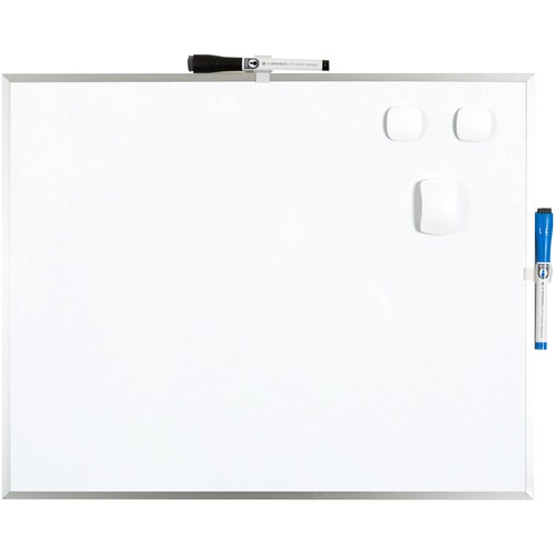U Brands Dry-Erase Board, 20" X 16" Silver Frame - 20" (1.7 ft) Width x 16" (1.3 ft) Height - White Painted Steel Surface - Silver Aluminum Frame - Magnetic - Eraser Included - 1