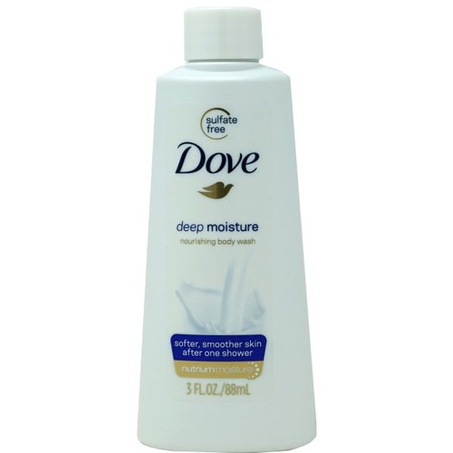 Dove Deep Moisture Body Wash 3oz - 3 fl oz (88.7 mL) - Body - Moisturizing - White - Sulfate-free - 1 Each