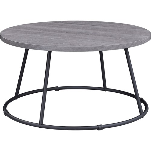 Lorell Accession Coffee Table - For - Table TopRound Top - Powder Coated Four Leg Base - 4 Legs - 200 lb Capacity x 1" Table Top Thickness x 31.50" Table Top Diameter - 16.75" Height - Assembly Required - Weathered Charcoal - 1 Each