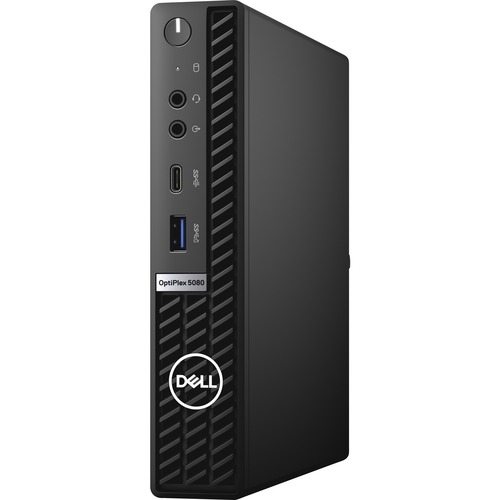 Dell OptiPlex 5000 5080 Desktop Computer - Intel Core i5 10th Gen i5-10500T - 8 GB - 256 GB SSD - Micro PC - Black - Windows 10 Pro 64-bit - Intel UHD Graphics 630 DDR4 SDRAM - English Keyboard - IEEE 802.11ax - 35 W