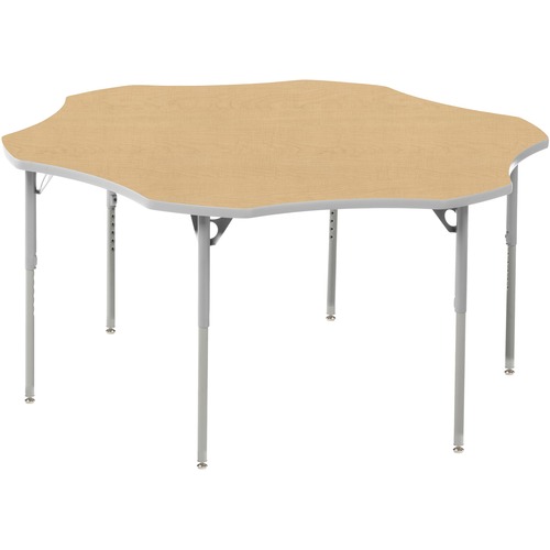 MITYBILT Aktivity Student Table - Maple Flower Top - Silver Four Leg Base - 4 Legs x 60" Table Top Width x 1" Table Top Thickness - Assembly Required - Powder Coated