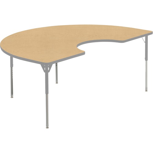 MITYBILT Aktivity Student Table - Maple Kidney-shaped Top - Silver Four Leg Base - 4 Legs - 72" Table Top Length x 48" Table Top Width x 1" Table Top Thickness - Assembly Required - Powder Coated