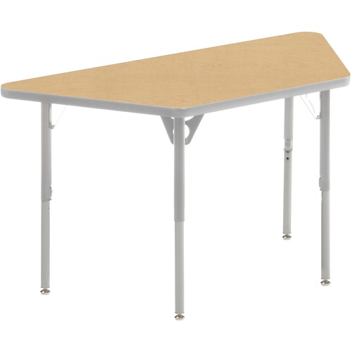MITYBILT Aktivity Conference Table - Maple Trapezoid Top - Silver Four Leg Base - 4 Legs - 48" Table Top Length x 24" Table Top Width x 1" Table Top Thickness - Assembly Required - Powder Coated - Meeting & Conference Room Tables - MYBAT2448ZMPL