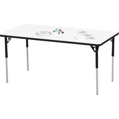 MITYBILT Aktivity Student Table - Rectangle Top - Black Four Leg Base - 4 Legs - 48" Table Top Length x 24" Table Top Width x 1" Table Top Thickness - Assembly Required - Powder Coated