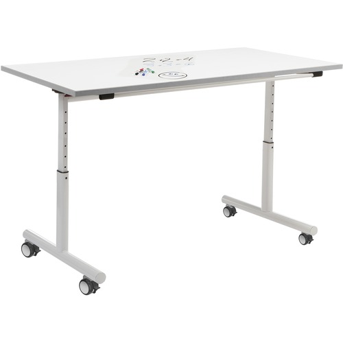MITYBILT Vitesse Student Table - Rectangle Top - Silver Base - 60" Table Top Length x 24" Table Top Width x 1" Table Top Thickness - Assembly Required - Powder Coated