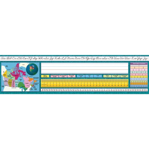 North Star Teacher Resources Canadian Traditional Cursive Desk Plates - Theme/Subject: Learning - Skill Learning: Alphabet, Fraction, Number, Map, Place Value - 36 / Pack