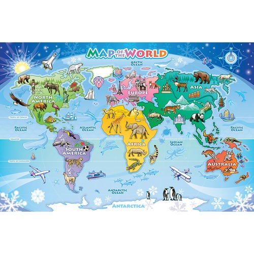 Outset Media Map of the World Floor Puzzle - 48 Piece