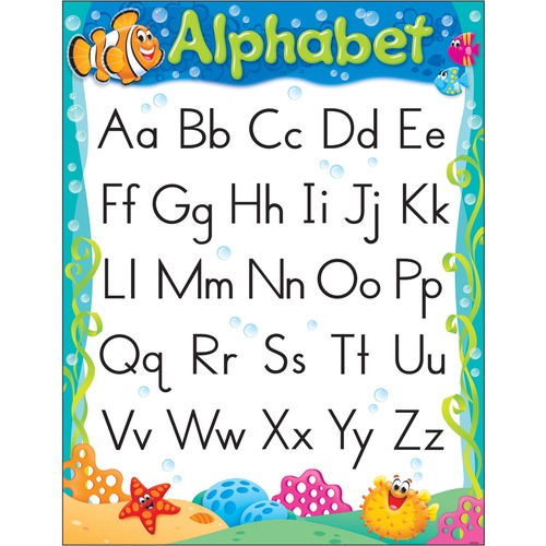 Trend Alphabet Sea Buddies Learning Chart - Theme/Subject: Learning - Skill Learning: Alphabet, Letter Sound - 1 Each