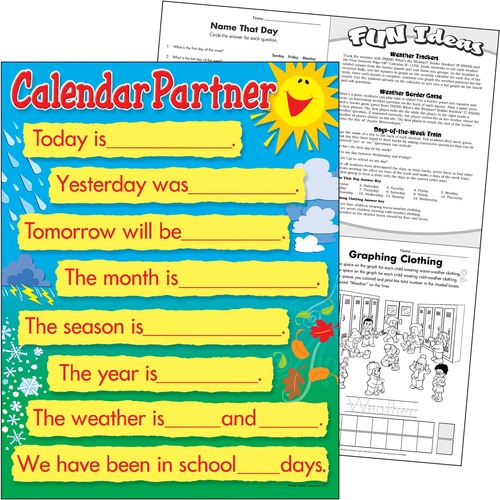 Trend Calendar Partner Learning Chart - 1 Each - Classroom Essentials & Certificates - TEPT38272