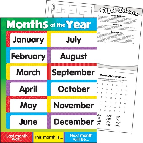 Trend Months of the Year Stars Learning Chart - Theme/Subject: Learning - Skill Learning: Month - 1 Each