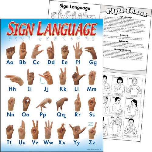 Trend Sign Language Learning Chart - Theme/Subject: Learning - Skill Learning: Sign Language - 1 Each
