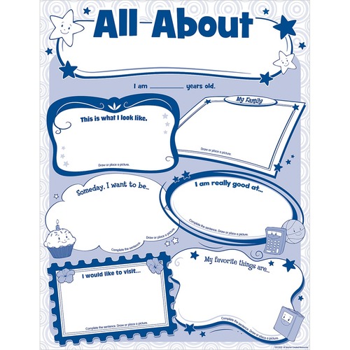 Teacher Created Resources All About Me Poster Pack - 17" (431.80 mm) Width x 22" (558.80 mm) Height