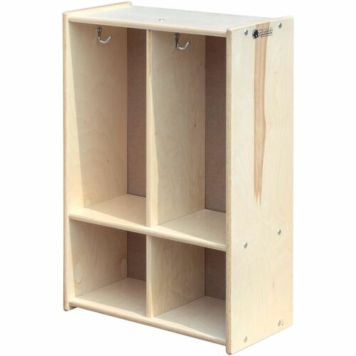 Trojan Toddler Locker (2 Section) - 2 Compartment(s) - 36" Height x 24" Width x 12" Depth - Baltic Birch Plywood, Hardboard, Hardwood - 1 Each - Contemporary - Laminate - TRJS3922