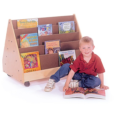 Trojan Double-Sided Book Rack - 29" Height x 36" Width x 23" Depth - Baltic Birch Plywood - 1 Each - Mobile Book Browsers - TRJS323