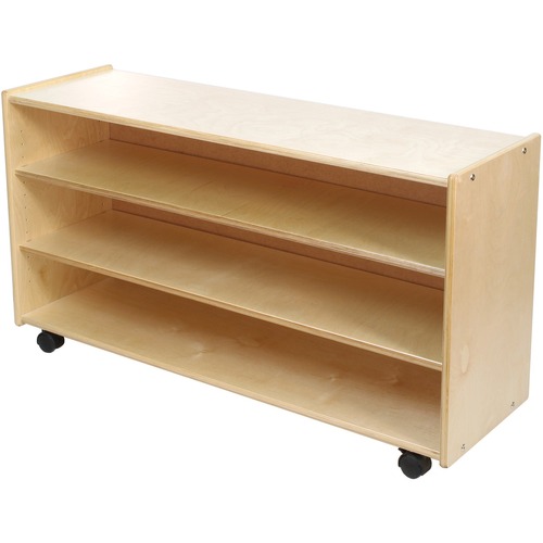 Trojan Low Deep Shelf Storage - 26" Height x 48" Width x 16" Depth - Baltic Birch Plywood, Hardboard, Hardwood - 1 Each
