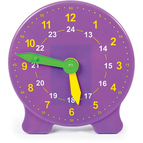 SI Manufacturing 24 Hour Advanced Teacher Clock - Skill Learning: Clock Reading, Unit Differentiation - 1 Each