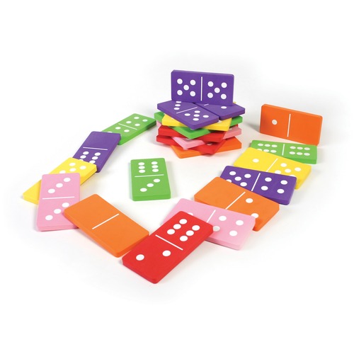 SI Manufacturing Giant Foam Dominoes Set - Skill Learning: Sorting, Arithmetic, Fraction, Logic, Color Identification - Creative Learning - SIM14634