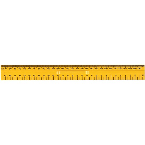 SI Manufacturing Junior Ruler - 11.8" Length - 0.5 cm Graduations - Metric Measuring System - Plastic - 1 Each - Yellow