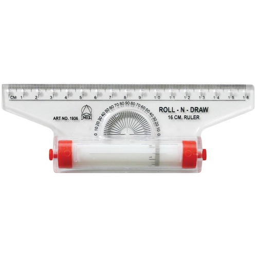 SI Manufacturing Roll-n-Draw Ruler -16 cm - 6.3" Length - Metric Measuring System - 1 Each