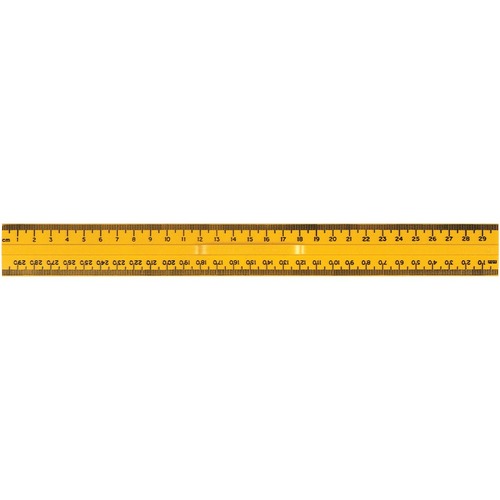 SI Manufacturing Senior Ruler - 11.8" Length - Metric Measuring System - Plastic - 1 Each - Yellow - Rulers & Yardsticks - SIM11580