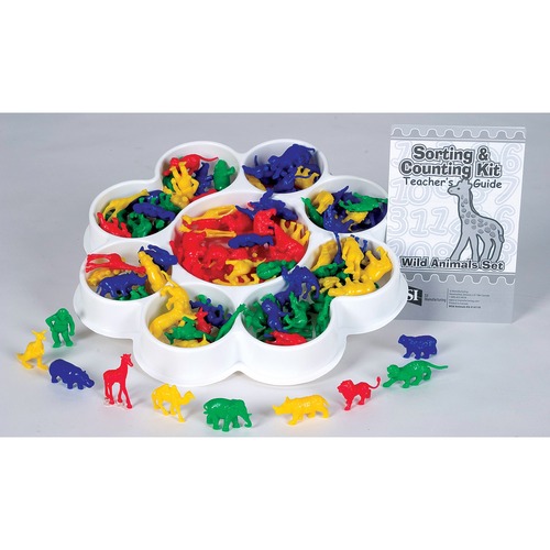 SI Manufacturing Wild Animals Sorting & Counting Kit - Theme/Subject: Learning - Skill Learning: Color - 120 Pieces - 1 Kit