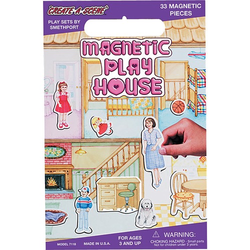 PlayMonster LLC Create A Scene Magnetic Play House - Skill Learning: Sequencing, Problem Solving, Imagination, Story Telling - 33 Pieces