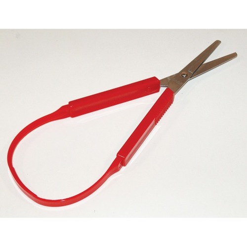 Funstuff Loop Scissors. Blunt - 8.25" (209.55 mm) Overall Length - Bent Tip - 1 Each - Scissors - SLHSL47050