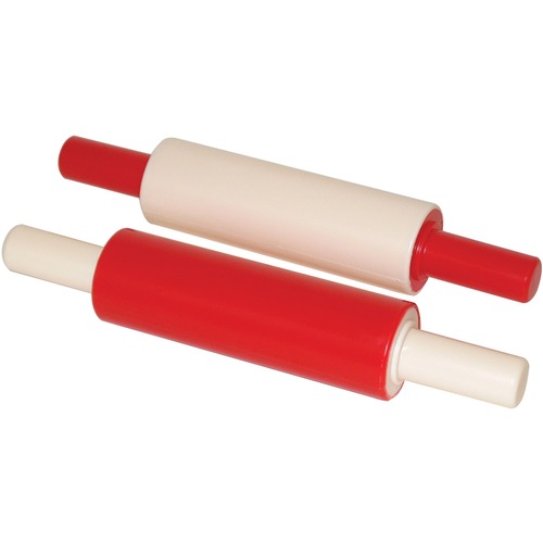 Funstuff Rolling Pin - Modeling x 8" (203.20 mm)Length - 1 Each - Red, Ivory - Plastic - Clay Cutters & Rollers - RPG20097